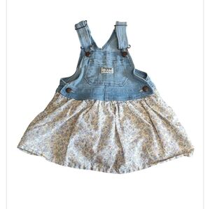OshKosh B'gosh Blue Denim Dress with Floral Skirt